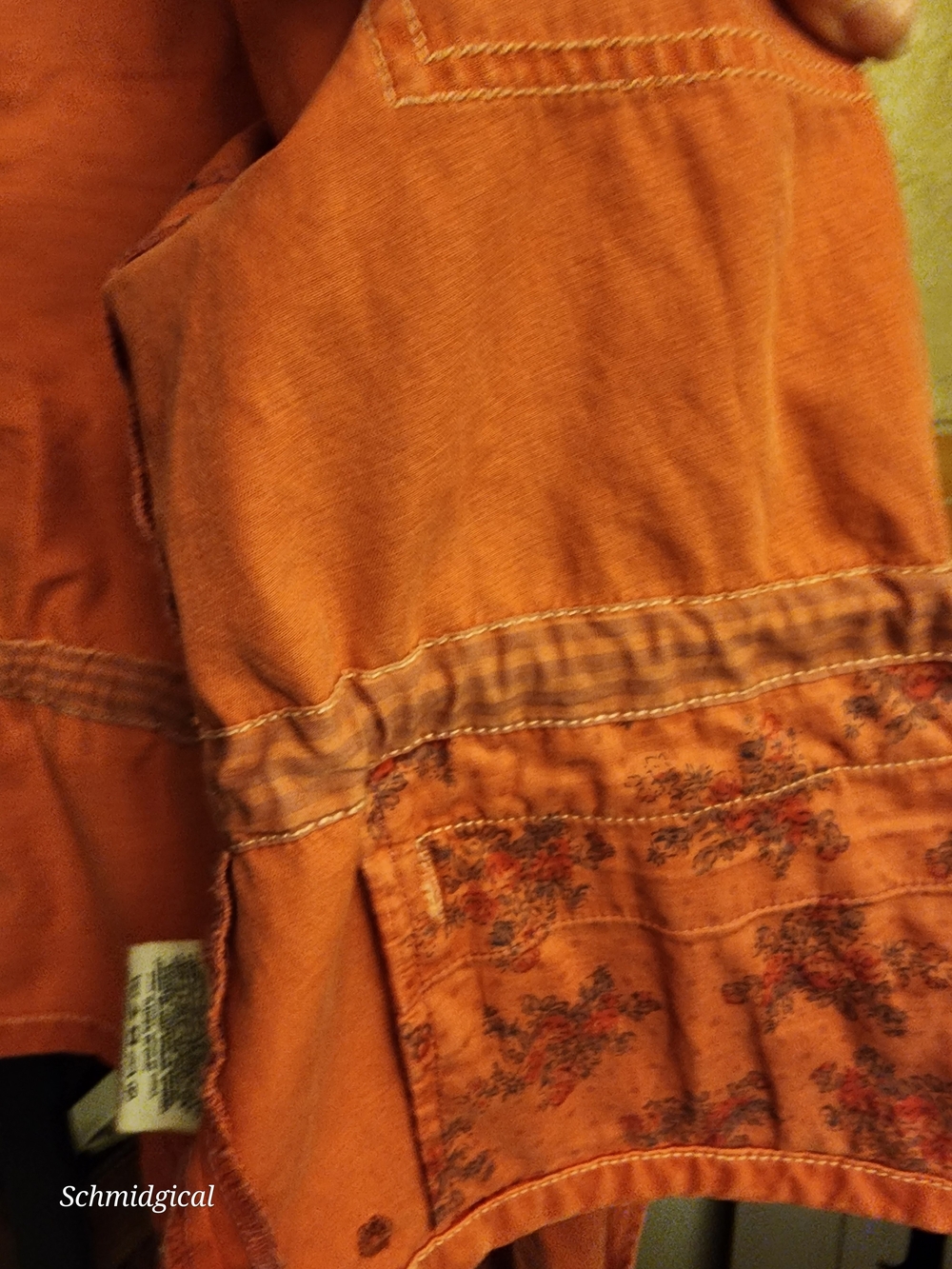 Hei Hei Anthropolgie Women's Rust Orange Utility Jacket Ruffles Sunfaded Cozy - Picture 5 of 8